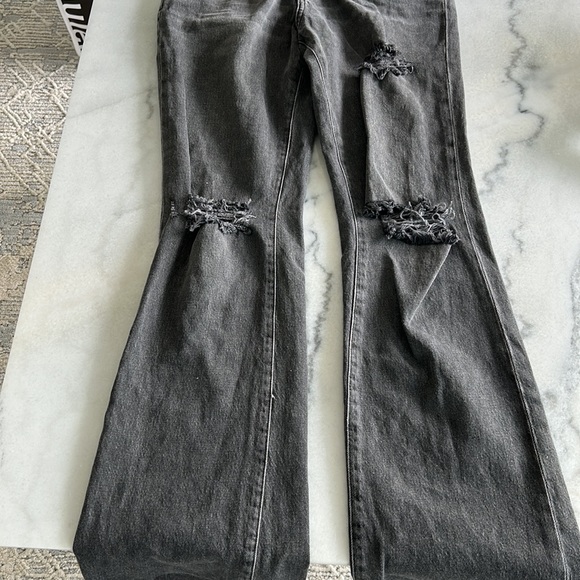 Urban Outfitters ripped black wash flare high waisted jeans - Picture 3 of 3